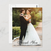 Trouw Dankjewel Bruid & Bruidegom Foto Ansichtkaar Briefkaart (Voorkant / Achterkant)