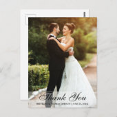 Trouw Dankjewel Bruid & Bruidegom Postkaart BW (Voorkant / Achterkant)