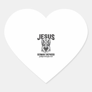 Trouw Duitse Herdershond Shirt voor Christelijke H Hart Sticker