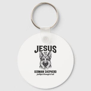 Trouw Duitse Herdershond Shirt voor Christelijke H Sleutelhanger