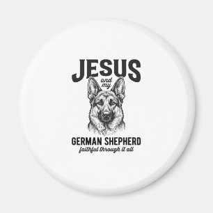 Trouw Duitse Herdershond T-shirt voor Christelijke Magneet