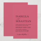 Trouw Eenvoudig Modern Bleek Violet Rood Kaart (Voorkant / Achterkant)