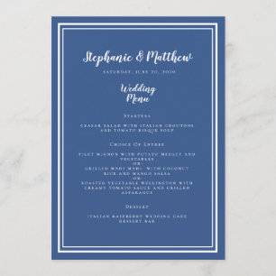 Trouw Eenvoudig Modern Minimalistisch Blauw Eetgel Menu