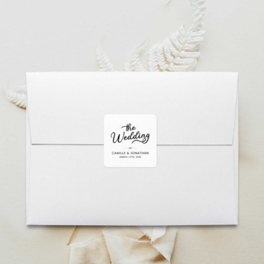 Trouw Elegant Minimaal Vierkante Sticker