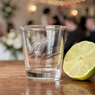 Trouw Elegante Goth-bruiloft tot de dood ons schei Shot Glas