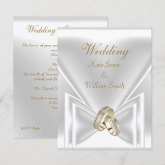 Trouw Elegante Witte Gouden Ringen Kaart