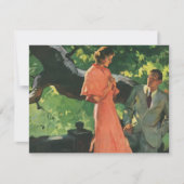 Trouw- en verlovingsuitnodiging in romantische vin kaart (Voorkant)