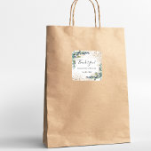 Trouw eucalyptus groen glinsterend dank je ronde sticker