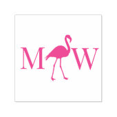 Trouw Flamingo Paar Initiaal Monogram Zelfinktende Stempel (Design)