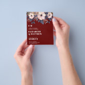 Trouw-FLYERS met laagste budget Roze Blauwe Bloeme Flyer (Hand)