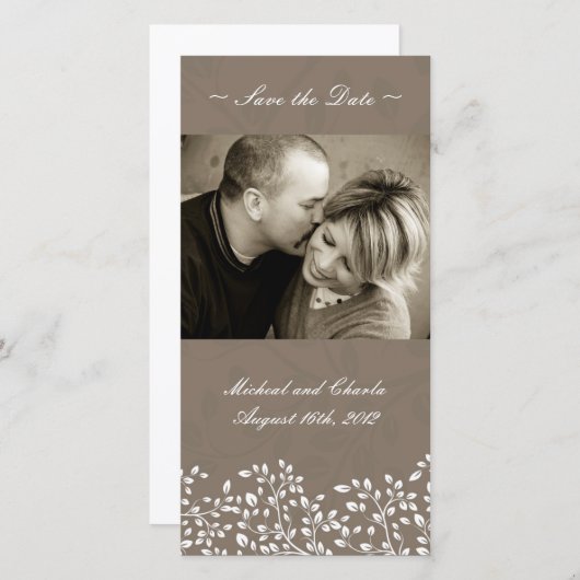 Trouw fotokaart 'Save the Date' (4x8) Save The Date (Voorkant / Achterkant)