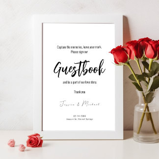 Trouw gastboek teken Minimalistisch Elegant Poster