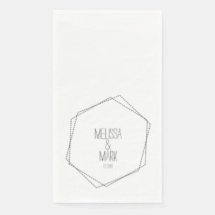 Trouw Geometrische Frames Zwart Wit Papier Gast T Servet