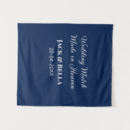 Trouw Geschenk uit de hemel trouwgunsten blauw Wandkleed (Voorkant (horizontaal))