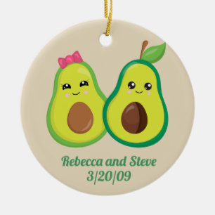 Trouw Getrouwd Stel Avocado Cute Jubileum Keramisch Ornament