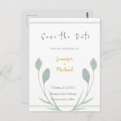 Trouw Goud Kleur Calligrafie Script Save the Date Briefkaart (Voorkant / Achterkant)