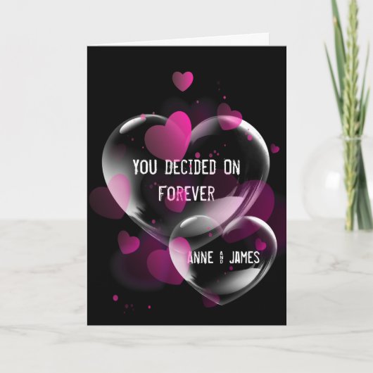 Trouw Hart Bellen op Zwart Kaart (Voorkant)