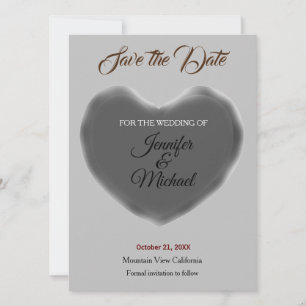 Trouw Hart Modern Minimalistisch Eenvoudig Save The Date