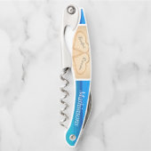 Trouw Hartjes Zand Bruidsmeisje Monogram Kurkentrekker (Voorkant)