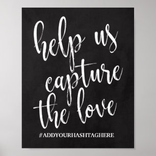 Trouw Hashtag Krijtbord 8x10 Bord Poster
