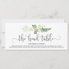 Trouw hoofdtafel bord, groen & robuuste script