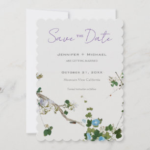 Trouw Huwelijk Minimalistische Calligrafie Bloem Save The Date