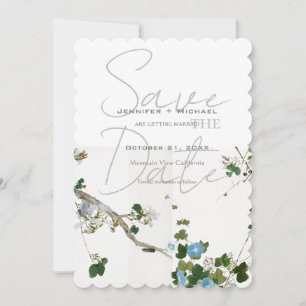 Trouw Huwelijk Minimalistische Calligrafie Bloemst Save The Date