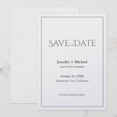 Trouw Huwelijk Minimalistische Calligrafie Script Save The Date (Voorkant / Achterkant)