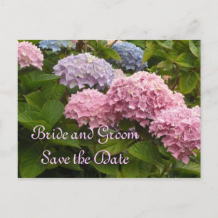 Trouw Hydrangea's Bewaar deze datum Aankondigingskaart