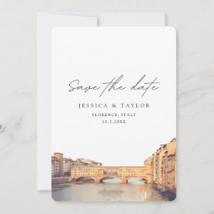 Trouw in Florence Italië Save the Date Kaart