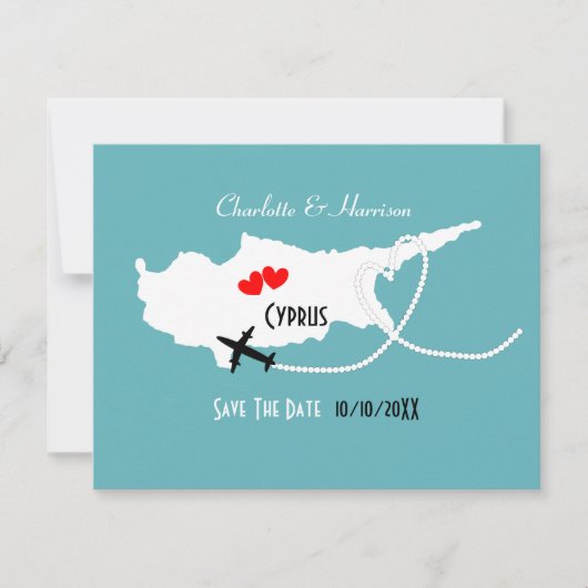 Trouw in het buitenland Cyprus Bewaar de datum Save The Date (Voorkant)