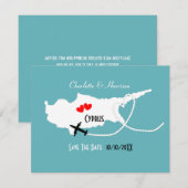 Trouw in het buitenland Cyprus Bewaar de datum Save The Date (Voorkant / Achterkant)