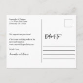 Trouw in het paradijs reserveer de datum aankondigingskaart (Achterkant)