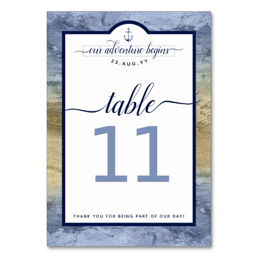 Trouw in Navy Staalblauw en Goud Kaart (Achterkant)