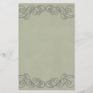 Trouw in Vintage Groen Briefpapier