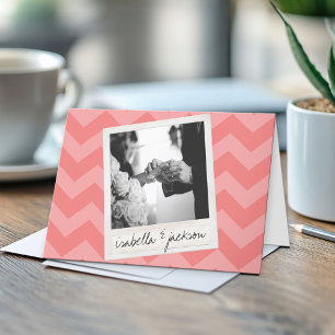 Trouw Instagram Foto Retro frame Aangepaste tekst Bedankkaart