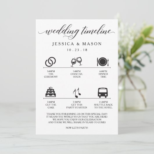 Trouw Itinerary en Trouw Verwelkoming (Staand voorkant)