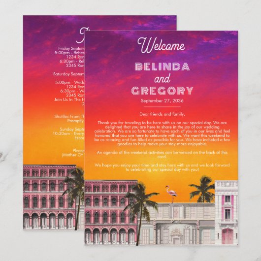 Trouw Itinerary Miami Beach Rainbow Row Programma (Voorkant / Achterkant)