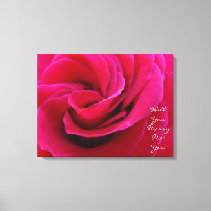 Trouw je met mij! Ja! kunstprint Roos Bruiloften Canvas Afdruk