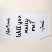 Trouw je met mij Trouw Huwelijksaanzoek Decoratie Strandlaken (Voorkant)