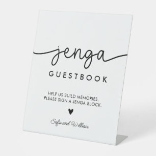 Trouw Jenga-gastenboek teken Reclamebord Met Voetstuk