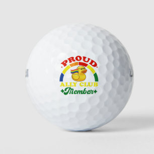 Trouw lid club rubber eend regenboog homo golfballen