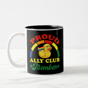 Trouw lid club rubber eend regenboog homo tweekleurige koffiemok