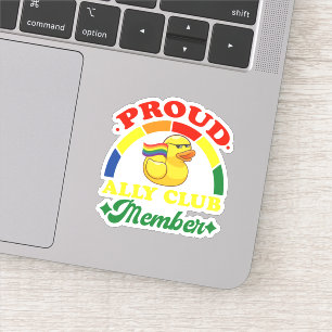 Trouw lid van de club rubber eend regenboog homo  sticker