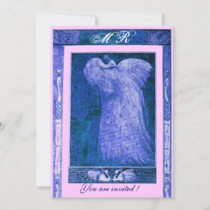 TROUW LIEFDE PAUW MONOGRAAM, blauw wit roze Kaart