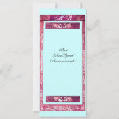 TROUW LIEFDE PAUW MONOGRAM ,roze rood wit blauw Kaart (Achterkant)