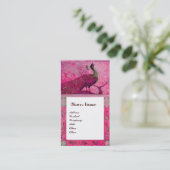 TROUW LIEFDE PAUWEN MONOGRAM Roze Fuchsia Wit Visitekaartje (Staand voorkant)