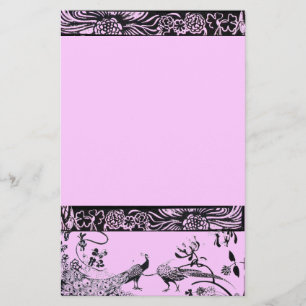 TROUW LIEFDESVOGELS zwart en roze Briefpapier