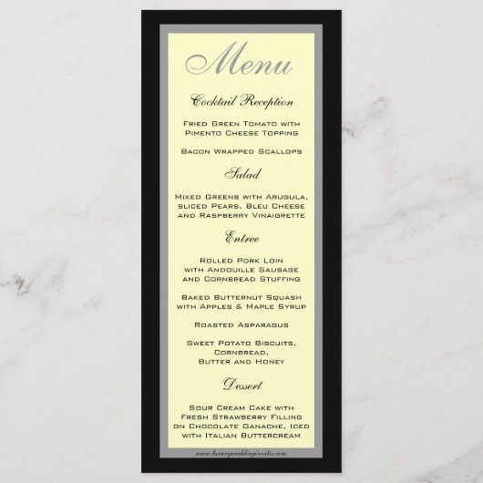 Trouw Menu Kaarten Monogram Crème Zwart (Achterkant)