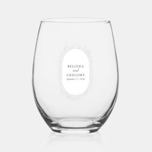 Trouw met Baby's Breath-monogram Gypsophila bloems Wijnglas Zonder Voet